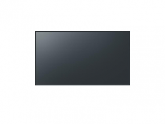 Großer, flacher, schwarzer Bildschirm (möglicherweise Fernseher oder Computer-Monitor) mit rechteckigem Design vor weißem Hintergrund - ideal zum Kaufen oder Mieten.