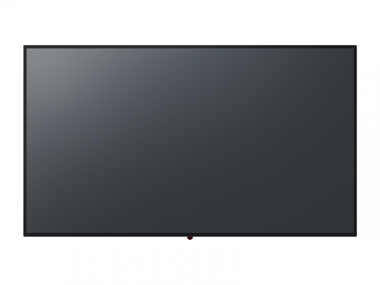 Flachbildfernseher mit schwarzem Rahmen, ausgeschaltet mit spiegelnd dunkler Bildschirmfläche vor weißem Hintergrund; ideal zum Kaufen oder Mieten.