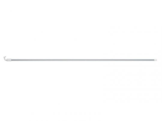 Celexon Zugstab für Rollo Leinwände - langer, weißer Stab mit Haken und Kappe, geeignet zum Öffnen und Schließen von Rollo-Leinwänden; das Zubehör liegt auf einem weißen Hintergrund.